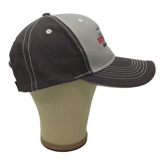 Extru Tech Strapback Cap Embroidered Patch Logo Trucker Baseball Hat Gray - Picture 8 of 12